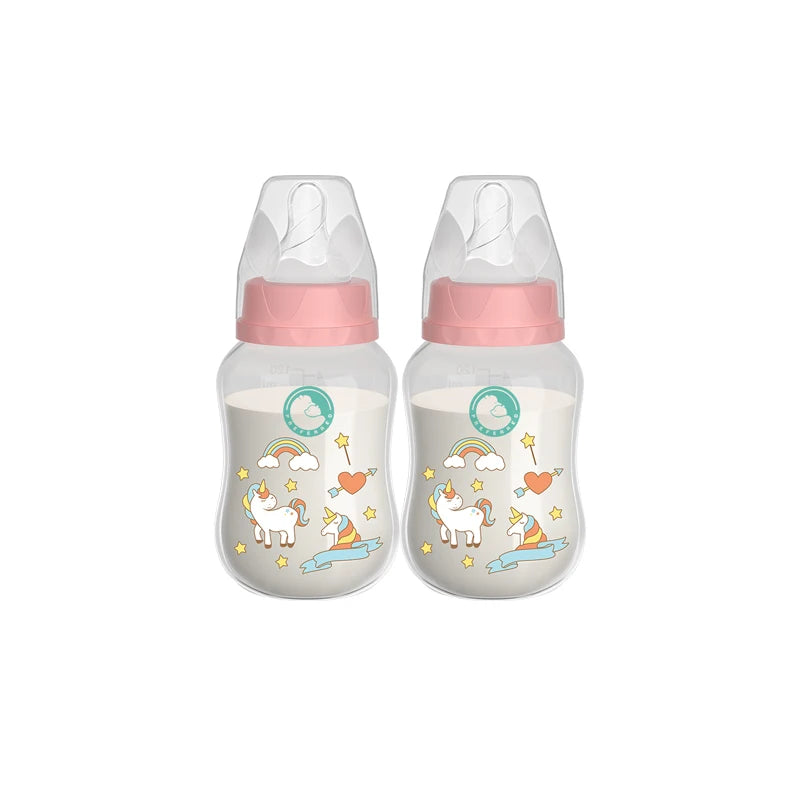 MAMIJOY 2PCS 150/240ML Baby Bottle Milk Bottle Anti-drop Heat-resistant Newborn Bottle Newborn Feeding Supplies BPAFREE BB01/02