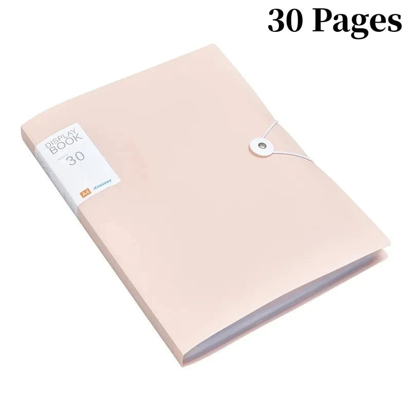 A4 File Folder – 30 Page Transparent Binder | Plastic Document Storage Organizer - ZOOMNSTORE