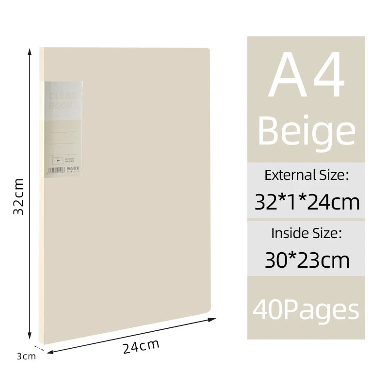 KOBEST Multi-Layer A4 Transparent Folder - 20304060 Pages Office Supplies - ZOOMNSTORE