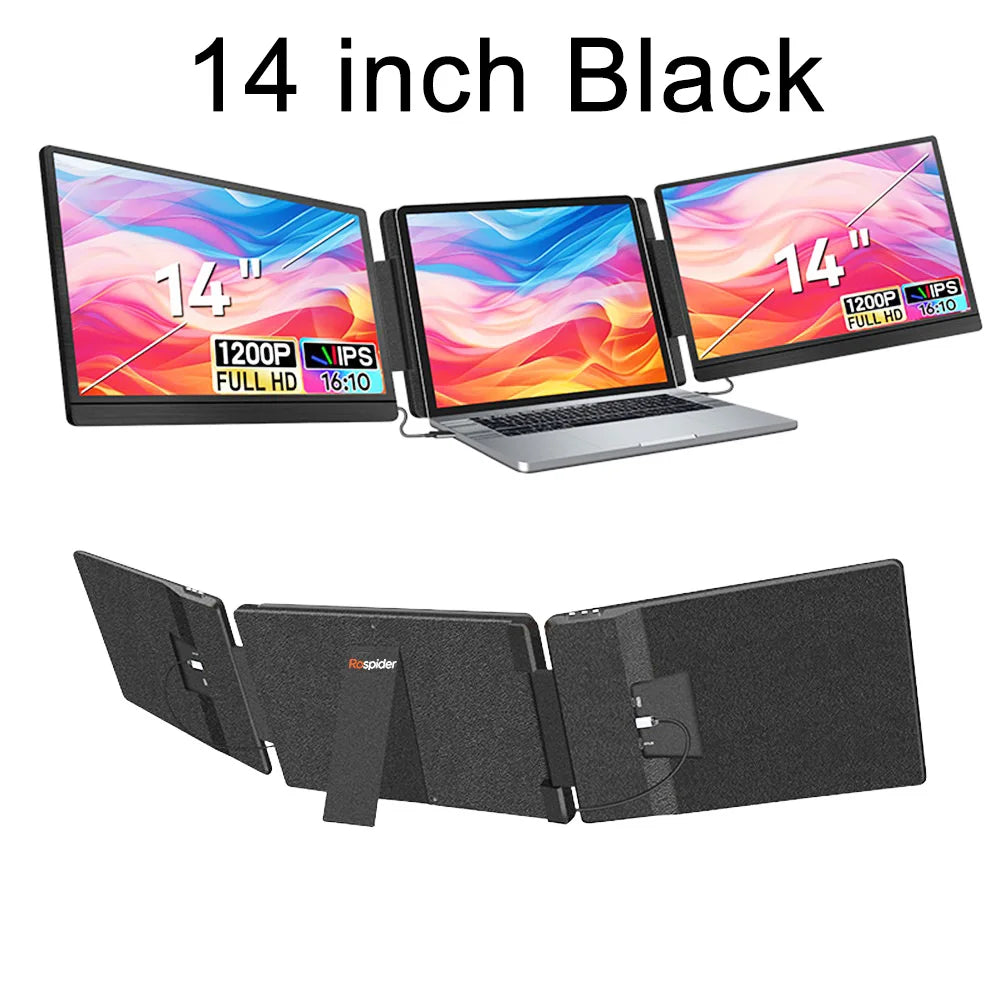 Portable Gaming Monitor - 16 Inch IPS Panel LCD Display With Swivel Bracket