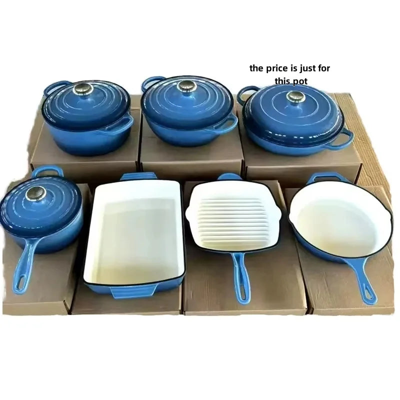 30CM Enameled Cast Iron Dutch Oven Set - Minimalist Induction Cookware for Modern Kitchens - ZOOMNSTORE