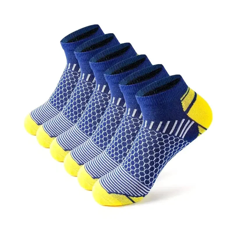 Mens Moisture-Wicking Short Sports Socks - Breathable Athletic Socks 6 Pairs - ZOOMNSTORE