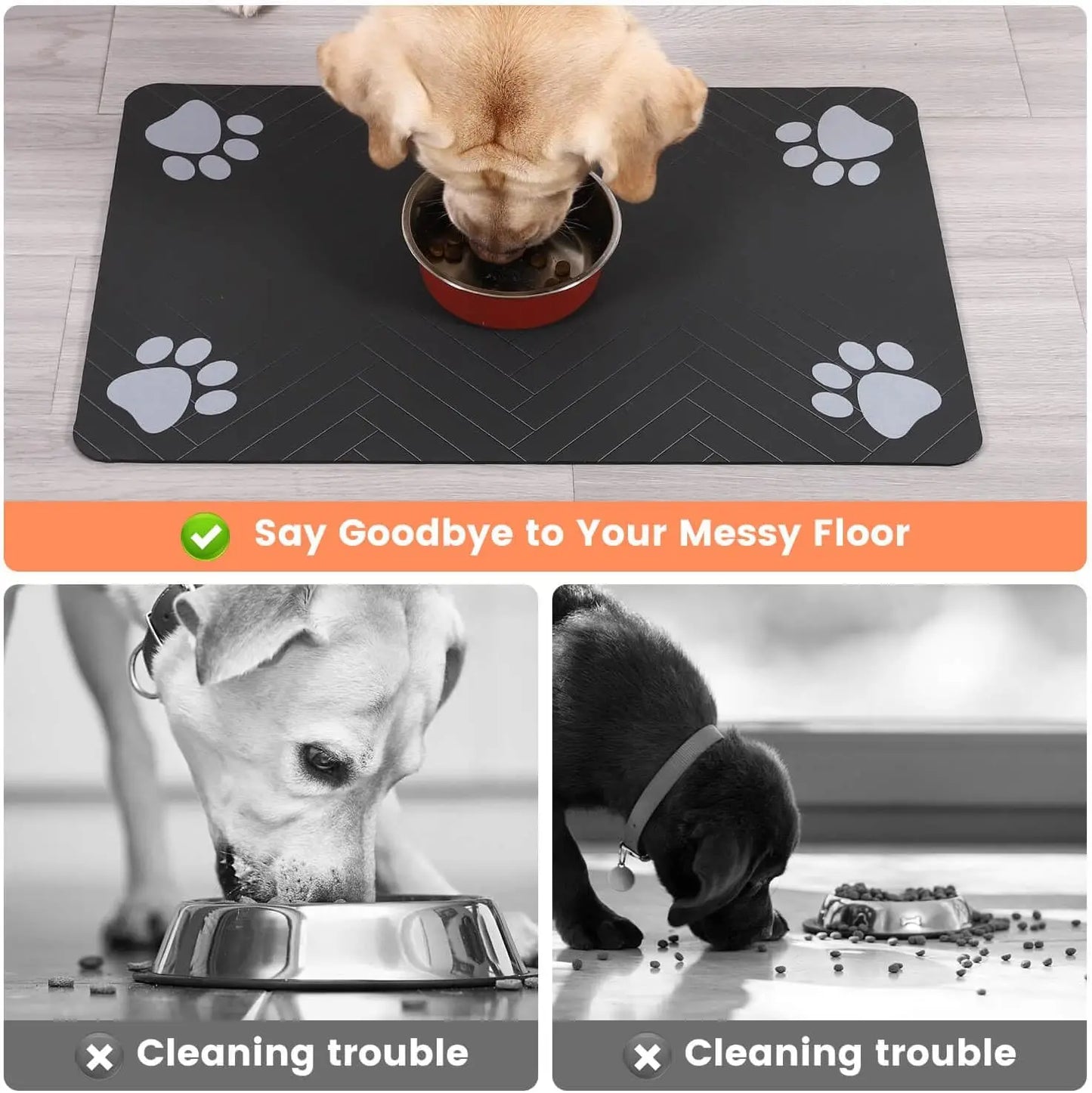 Absorbent Pet Feeding Mat - Waterproof Placemat for Dogs and Cats - ZOOMNSTORE