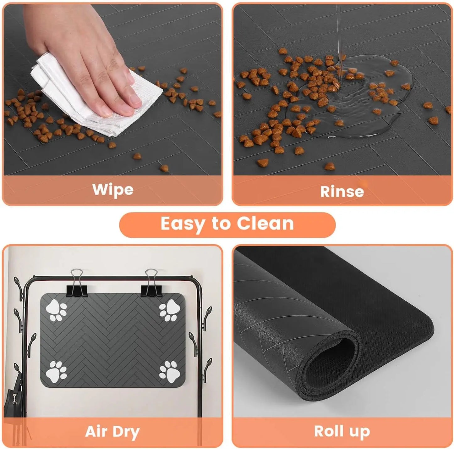 Absorbent Pet Feeding Mat - Waterproof Placemat for Dogs and Cats - ZOOMNSTORE