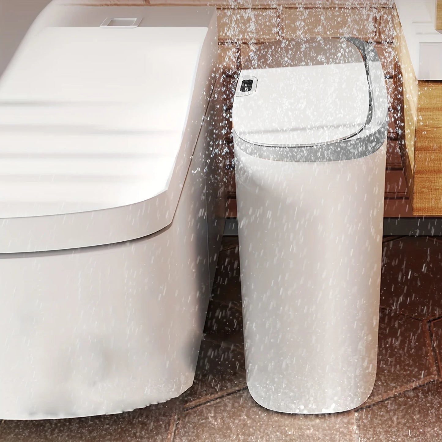 Motion Sensor Trash Can - 13L Automatic Waterproof Bin for Bathroom Kitchen Office Bedroom