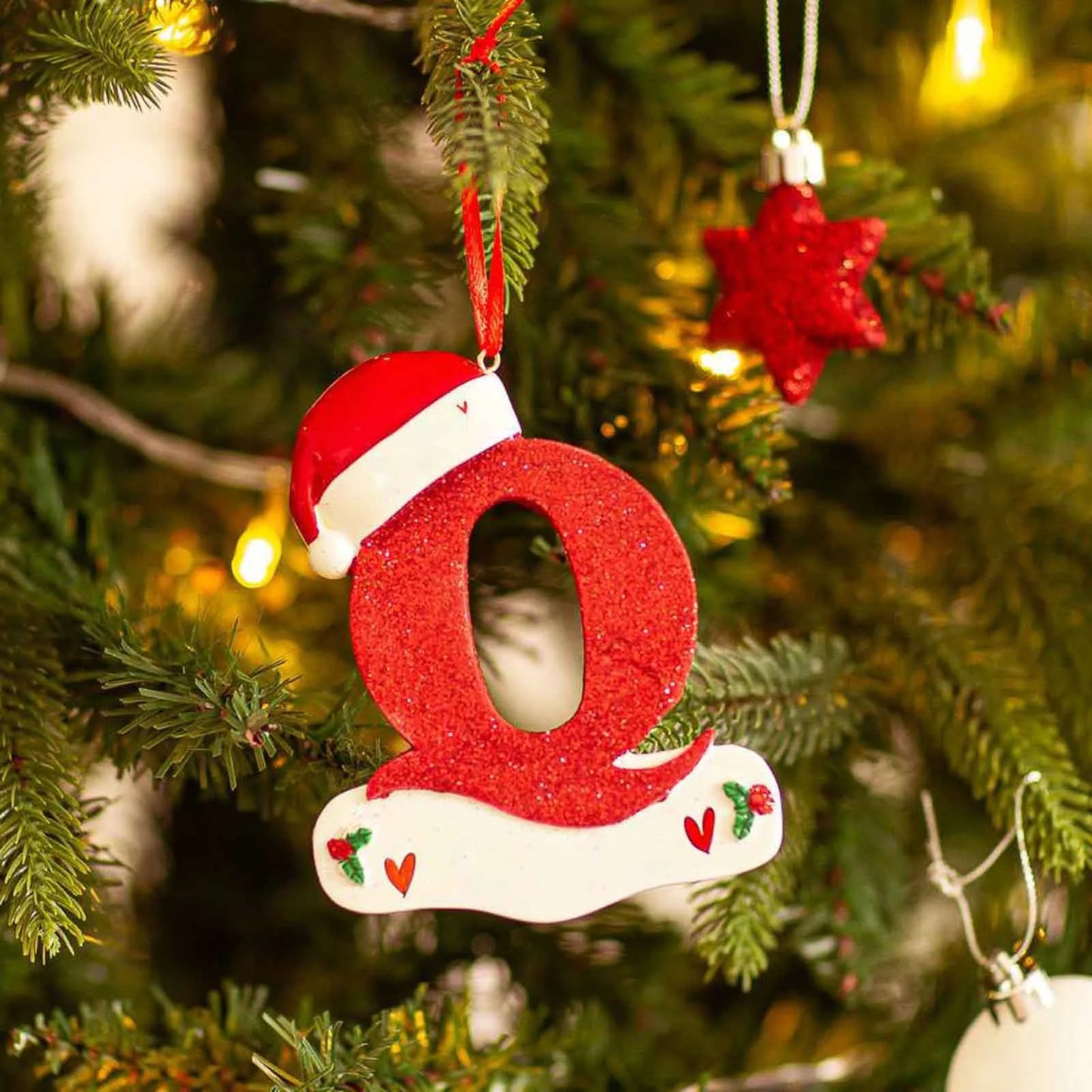 Acrylic Christmas Letter Pendant - DIY Holiday Tree Decoration 26 Letters Ornament - ZOOMNSTORE