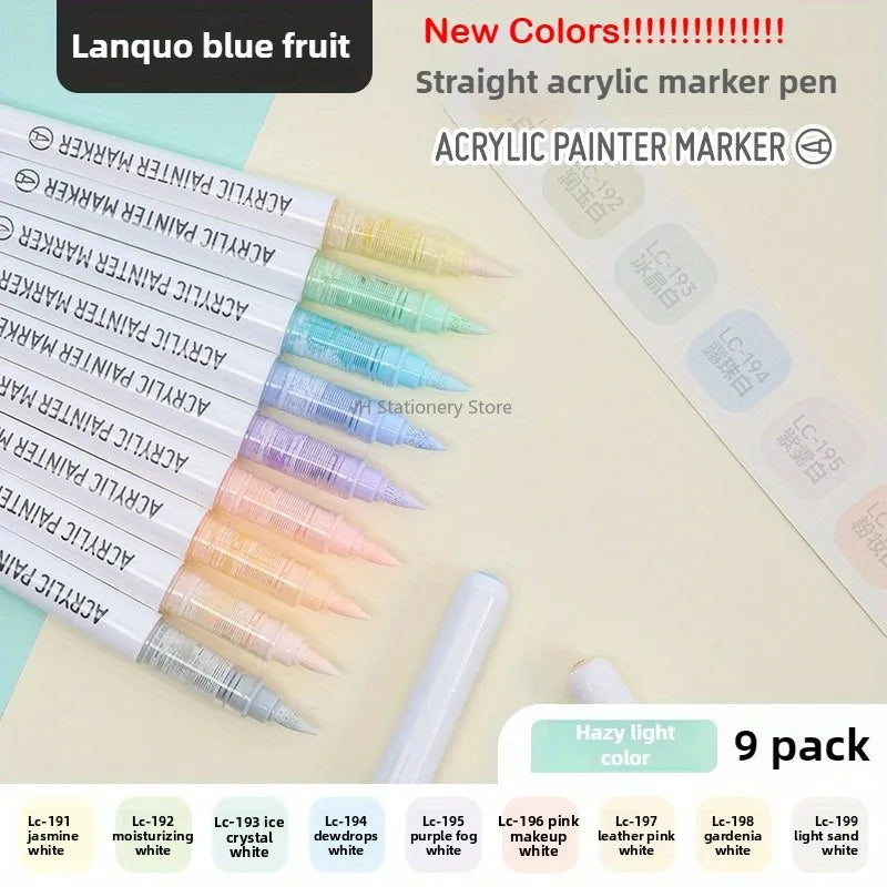 Acrylic Markers Set - 9 Color Art Pens for Rock Painting DIY Crafts - ZOOMNSTORE