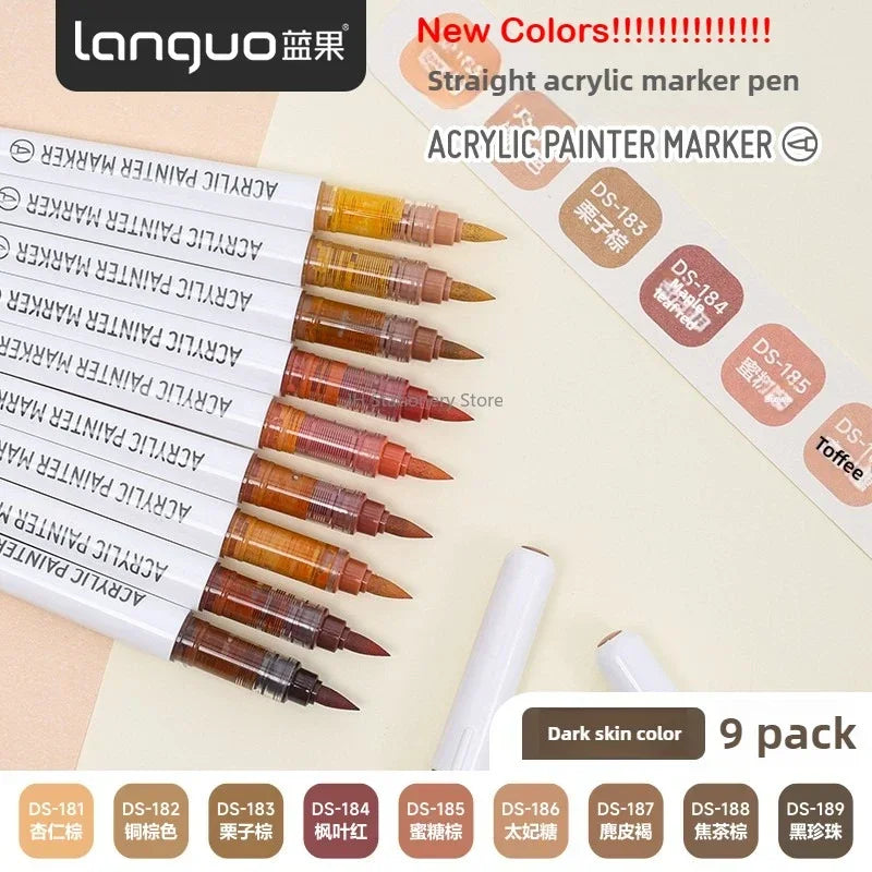Acrylic Markers Set - 9 Color Art Pens for Rock Painting DIY Crafts - ZOOMNSTORE
