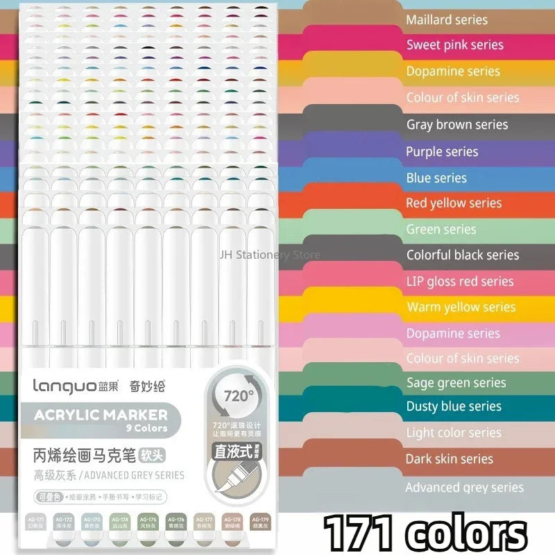 Acrylic Markers Set - 9 Color Art Pens for Rock Painting DIY Crafts - ZOOMNSTORE