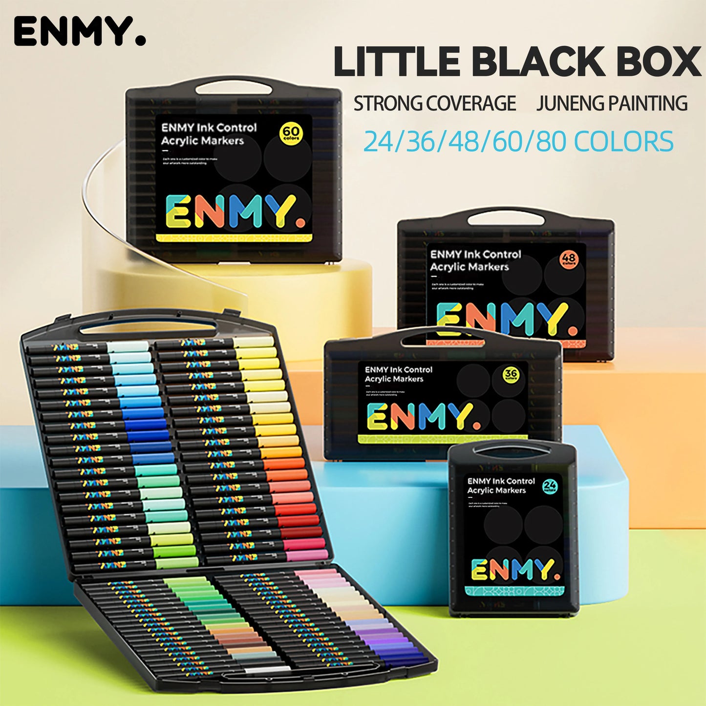 ENMY Acrylic Paint Markers Pen Soft Head Direct Liquid Graffiti Painting QuickDry Pigments Art Supplies for Felt - ZOOMNSTORE