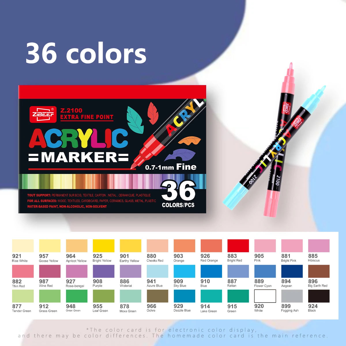 36-240 Acrylic Paint Markers, Waterproof & High Saturation for Wood,Metal,Plastic,Fabric,Glass,Ceramic Painting DIY Art Supplies - ZOOMNSTORE
