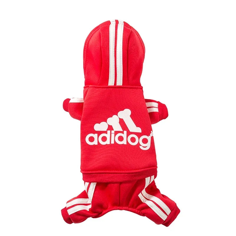 Adidog Dog Jumpsuit - Warm Hoodie Sweatshirt for Yorkies French Bulldogs - ZOOMNSTORE