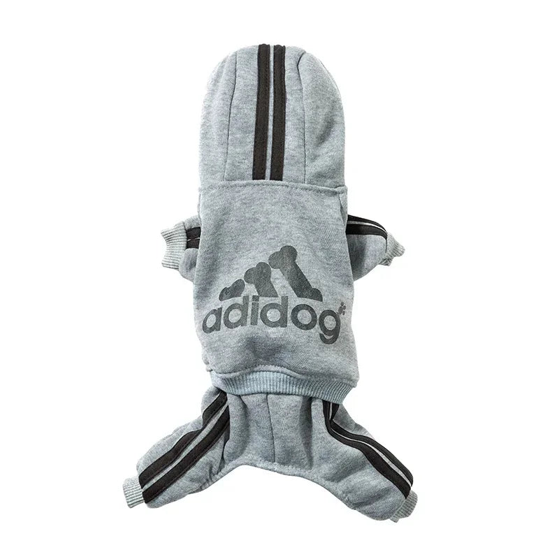 Adidog Dog Jumpsuit - Warm Hoodie Sweatshirt for Yorkies French Bulldogs - ZOOMNSTORE
