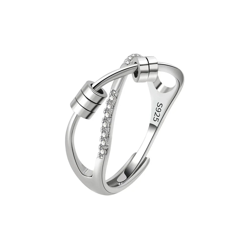 SMJEL Anti Stress Anxiety Ring Fidget Spinner Rings Adjustable for Women Rotating Freely Spinning Accessories Jewelry Gifts - ZOOMNSTORE