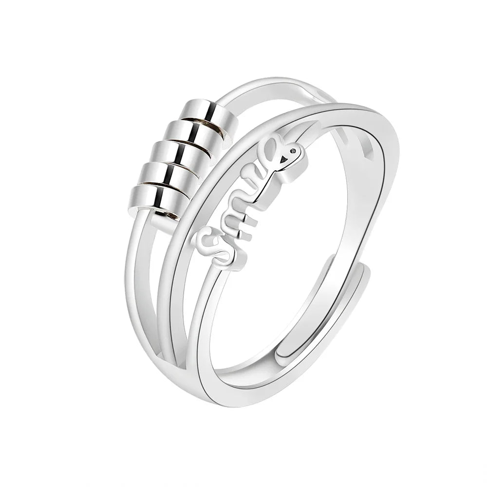 SMJEL Anti Stress Anxiety Ring Fidget Spinner Rings Adjustable for Women Rotating Freely Spinning Accessories Jewelry Gifts - ZOOMNSTORE