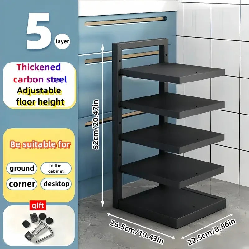 Adjustable Stainless Steel Pot Rack - Multi-Layer Kitchen Organizer - ZOOMNSTORE