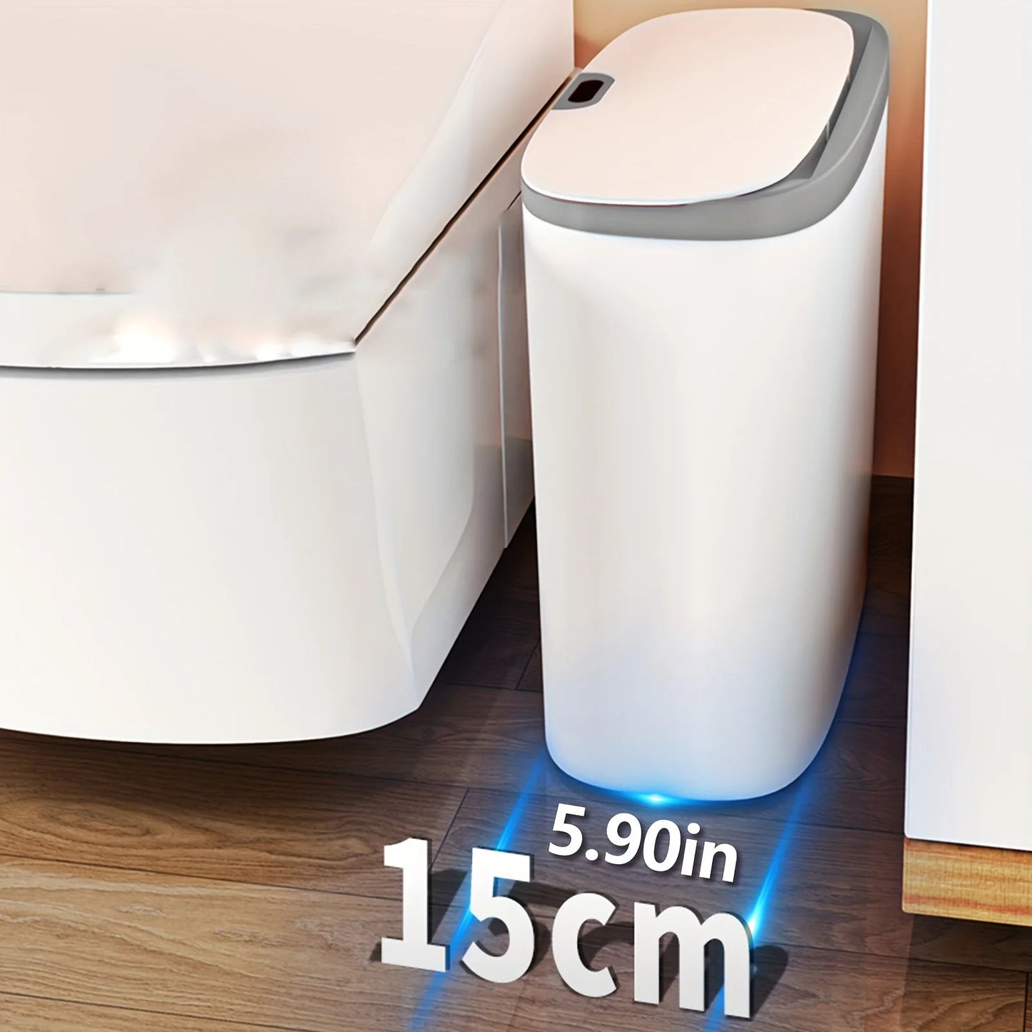 Motion Sensor Trash Can - 13L Automatic Waterproof Bin for Bathroom Kitchen Office Bedroom