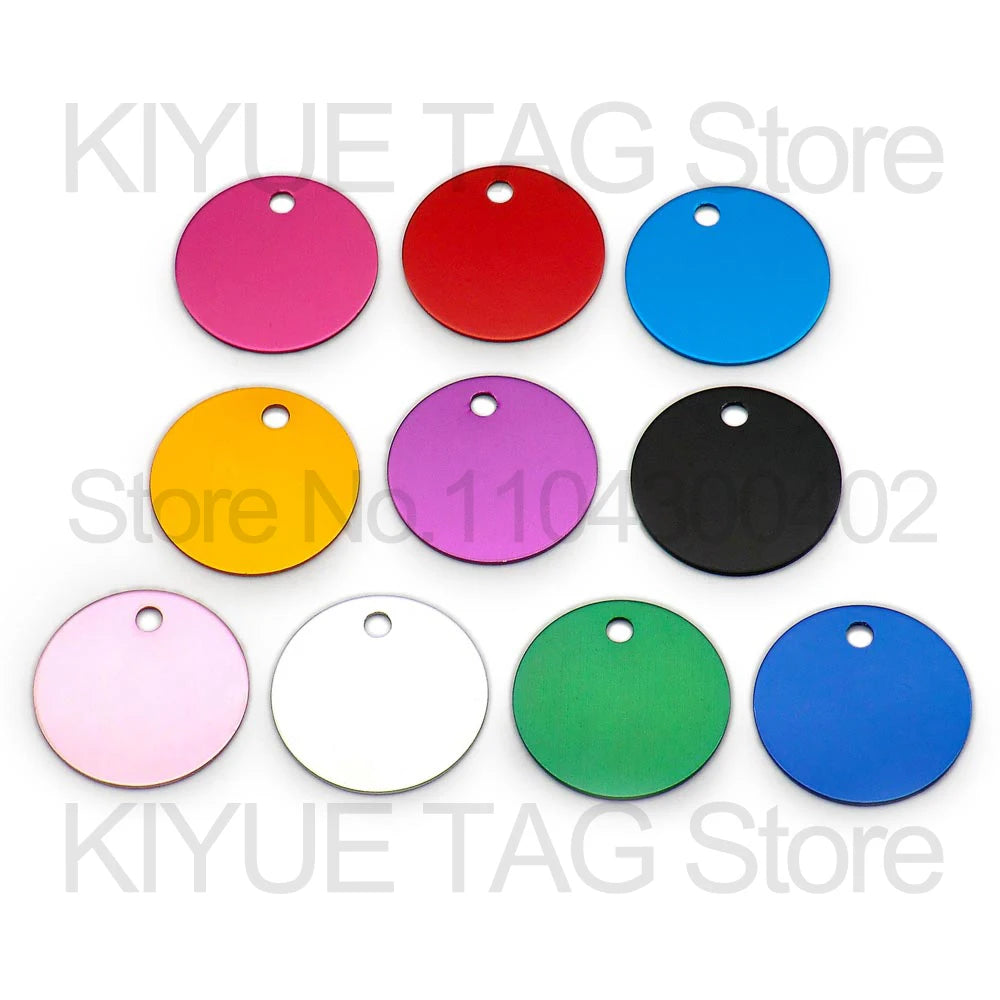 Aluminum Dog ID Tags - 100Pcs Personalized Name Plates - ZOOMNSTORE