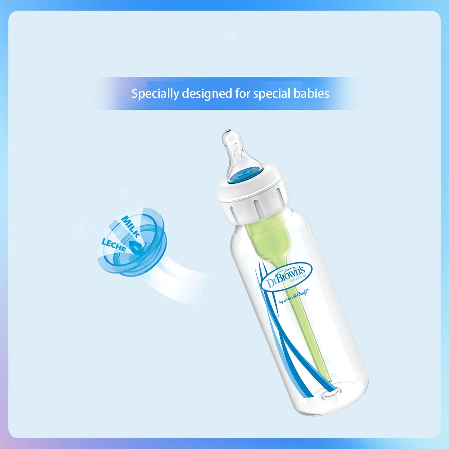Dr. Brown's newborn baby bottle with valve / anti-colic /250ML PP bottle /250ML Glass bottle/Special bottles for hare-lip babies - ZOOMNSTORE