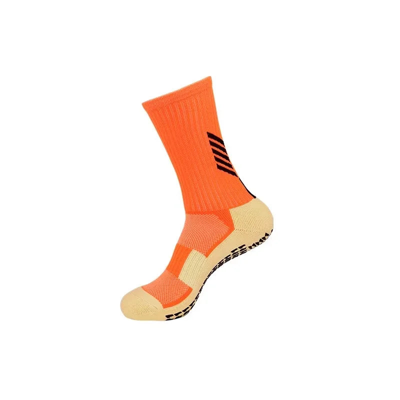 Anti Slip Football Socks - Professional Soccer Grip Medium Tube Cotton Socks For Men & Children - ZOOMNSTORE