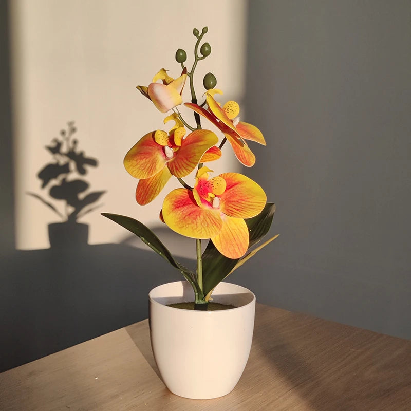 Artificial Butterfly Orchid Plant - Potted Home Office Decoration - ZOOMNSTORE