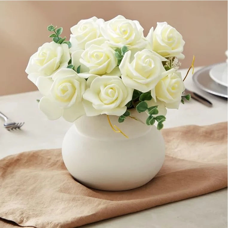 Artificial Foam Rose Flowers - PE Fake Floral Decor for Home Weddings Holidays - ZOOMNSTORE
