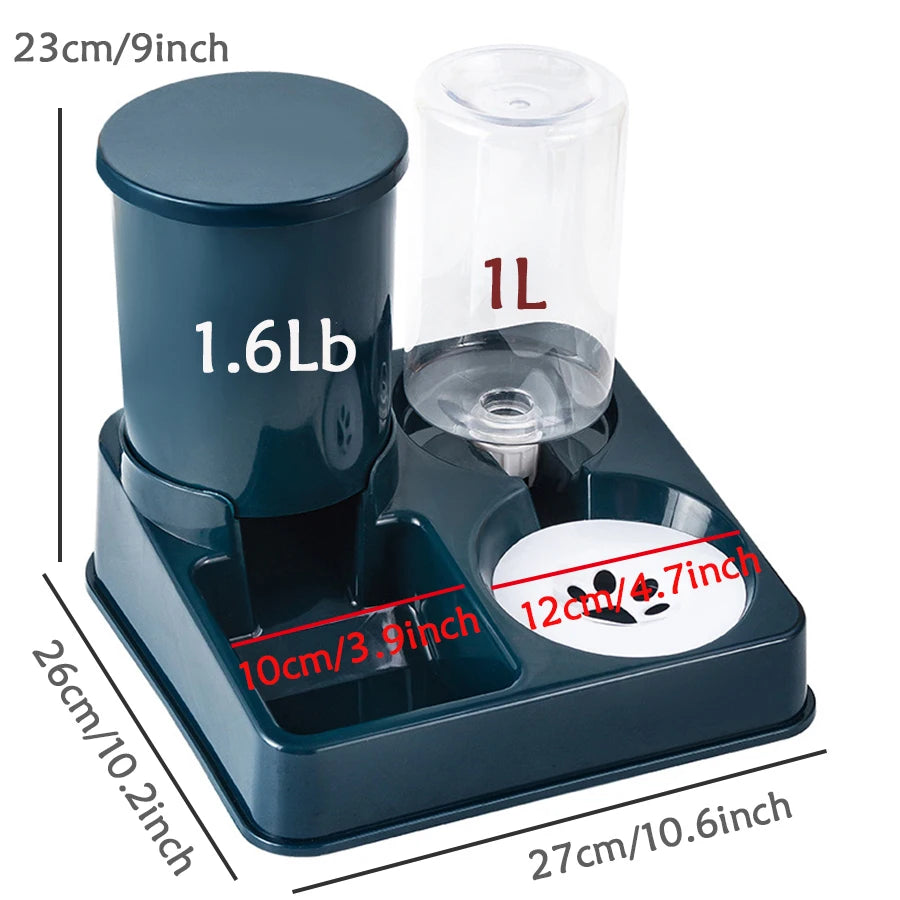 Automatic Cat Feeder Water Dispenser Set - 2-in-1 Gravity Food and Water Feeder - ZOOMNSTORE