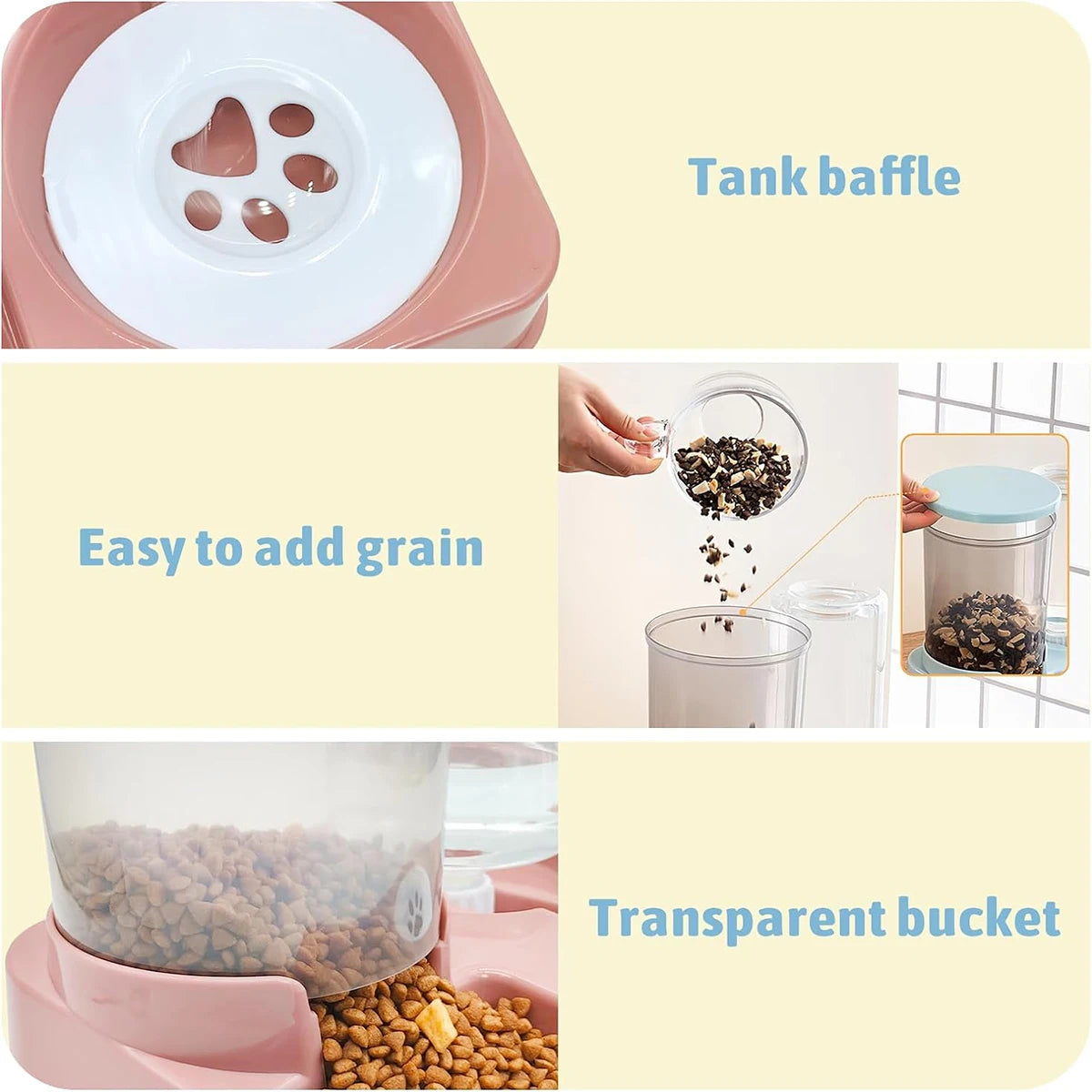 Automatic Cat Feeder Water Dispenser Set - 2-in-1 Gravity Food and Water Feeder - ZOOMNSTORE