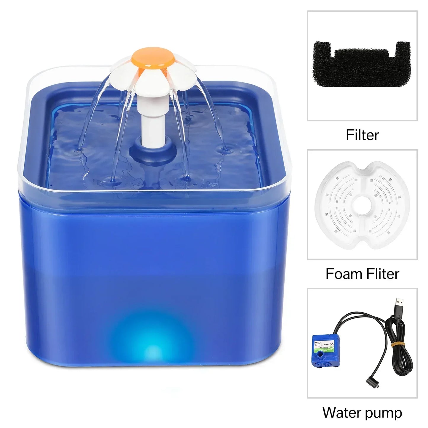 Automatic Cat Water Fountain - 67oz Ultra Silent Pet Dispenser with LED Lighting - ZOOMNSTORE