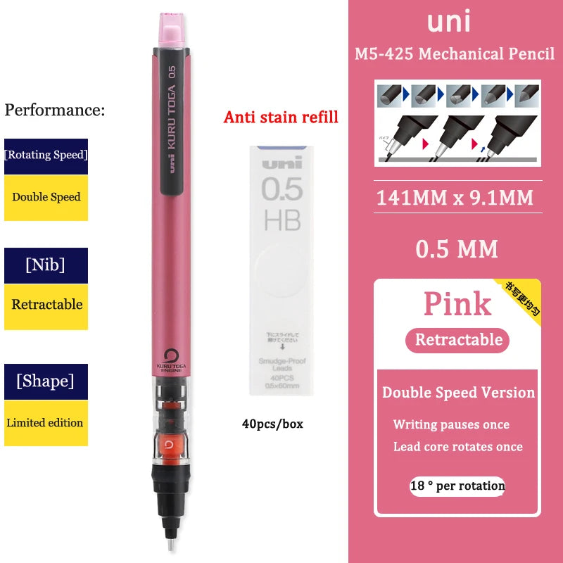 Automatic Mechanical Pencil - 05mm Anti-Slip Grip with Scalable Tip - ZOOMNSTORE