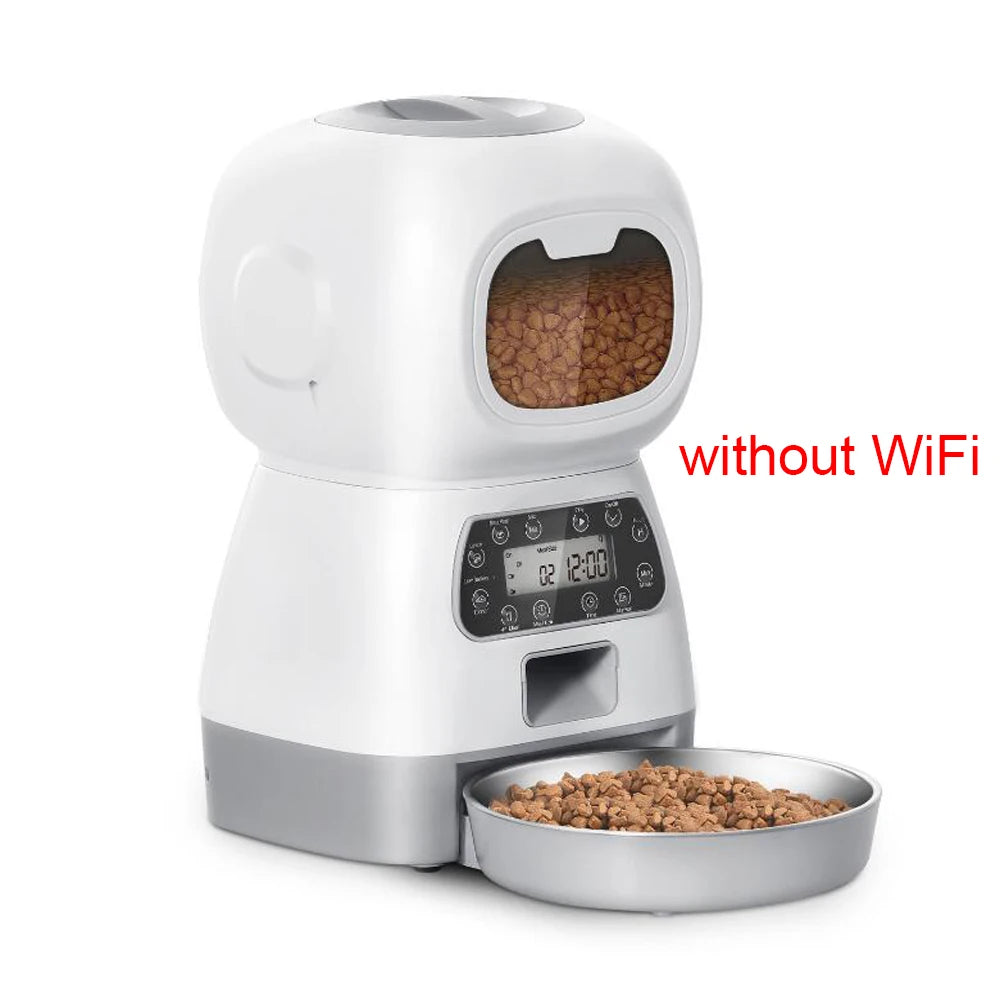 Automatic Pet Feeder - 3.5L Large Capacity Smart Feeding System With Voice Recorder - ZOOMNSTORE