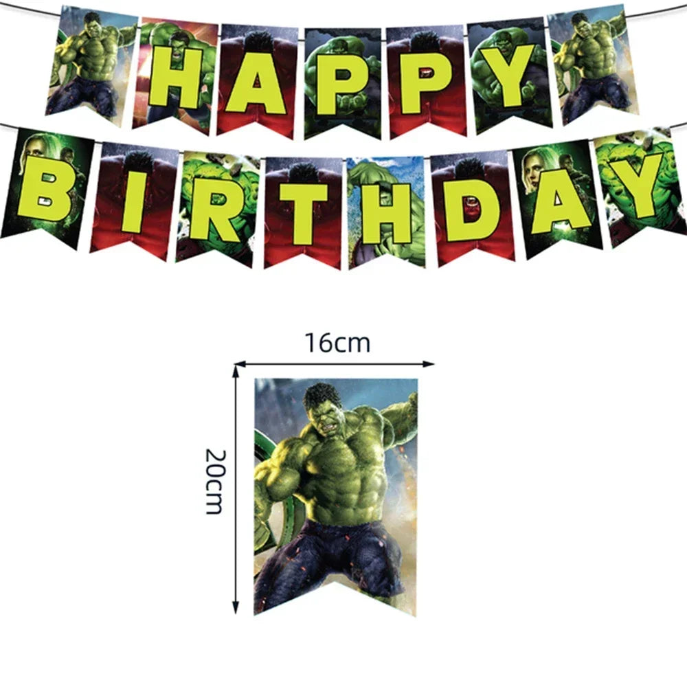 Avengers Hulk Birthday Party Supplies - Superhero Cups Plates Napkins Balloons - ZOOMNSTORE