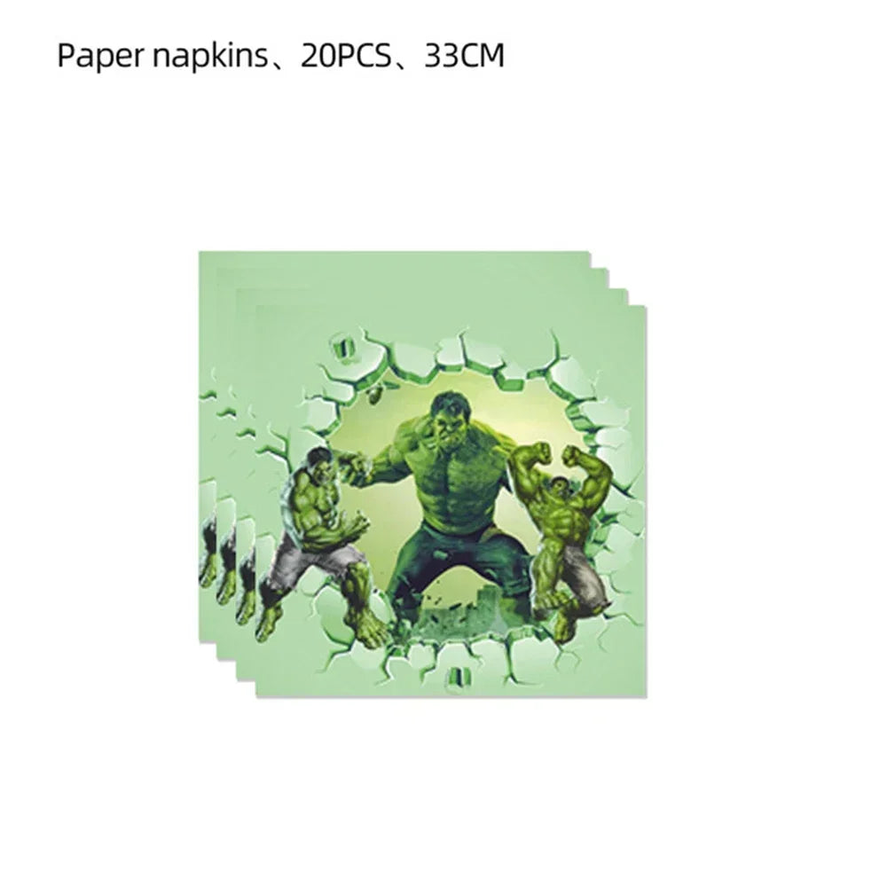 Avengers Hulk Birthday Party Supplies - Superhero Cups Plates Napkins Balloons - ZOOMNSTORE