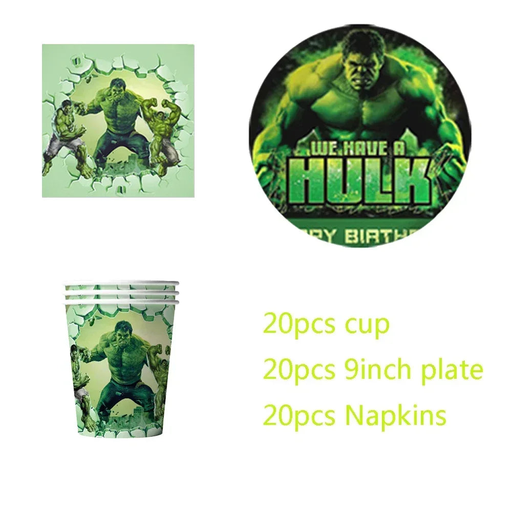 Avengers Hulk Birthday Party Supplies - Superhero Cups Plates Napkins Balloons - ZOOMNSTORE
