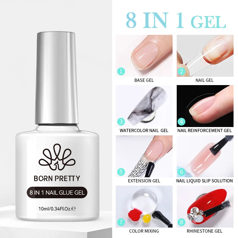 BORN PRETTY Gel Nail Polish Set - Super Top Coat Base Gel 10ml Semi-Permanent Varnish - ZOOMNSTORE