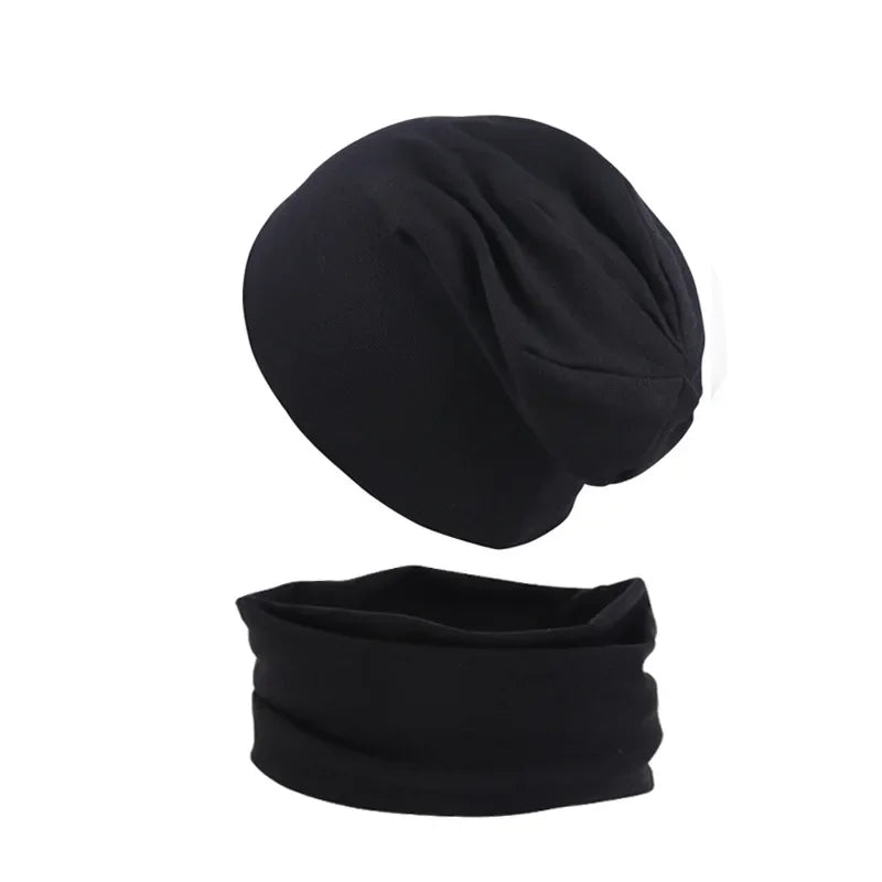 2pcs New Baby Hat Scarf Set Boys Girls Hip Hop Cap Autumn Winter Soft Elastic Beanie Hats Cotton Newborn Bonnet Warm Accessories - ZOOMNSTORE
