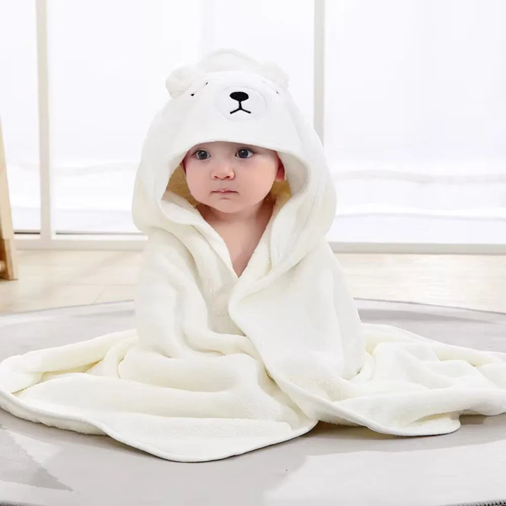 Cartoon Animal Baby Bath Towels Soft Newborn Hooded Towel Blanket Toddler Bathrobe Warm Sleeping Swaddle Wrap for Boys Girls - ZOOMNSTORE