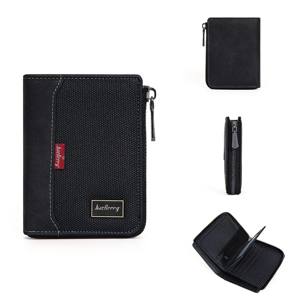 Baellerry RFID Mens Zipper Wallet - Luxury Card Holder with Coin Pocket - ZOOMNSTORE
