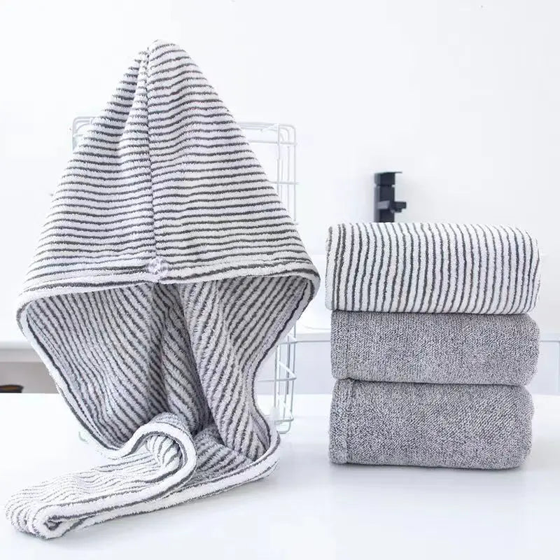 Wholesale of New Gray Bamboo Charcoal Dry Hair Caps, Soft Water Absorbing Shower Caps,home and Daily Dry Hair Towels - ZOOMNSTORE