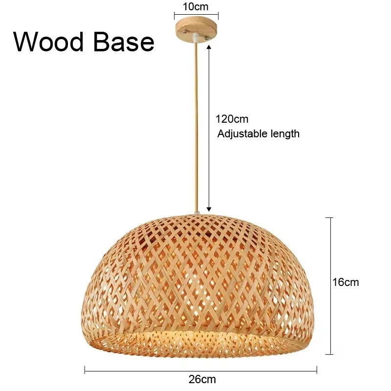 Rattan Bamboo Pendant Light - Hand-Knitted Wicker Chandelier for Home Decor - ZOOMNSTORE
