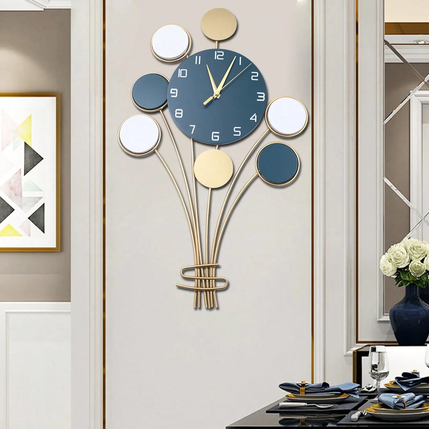Battery Operated Silent Wall Clock - Large Hot Air Balloon Decor - ZOOMNSTORE
