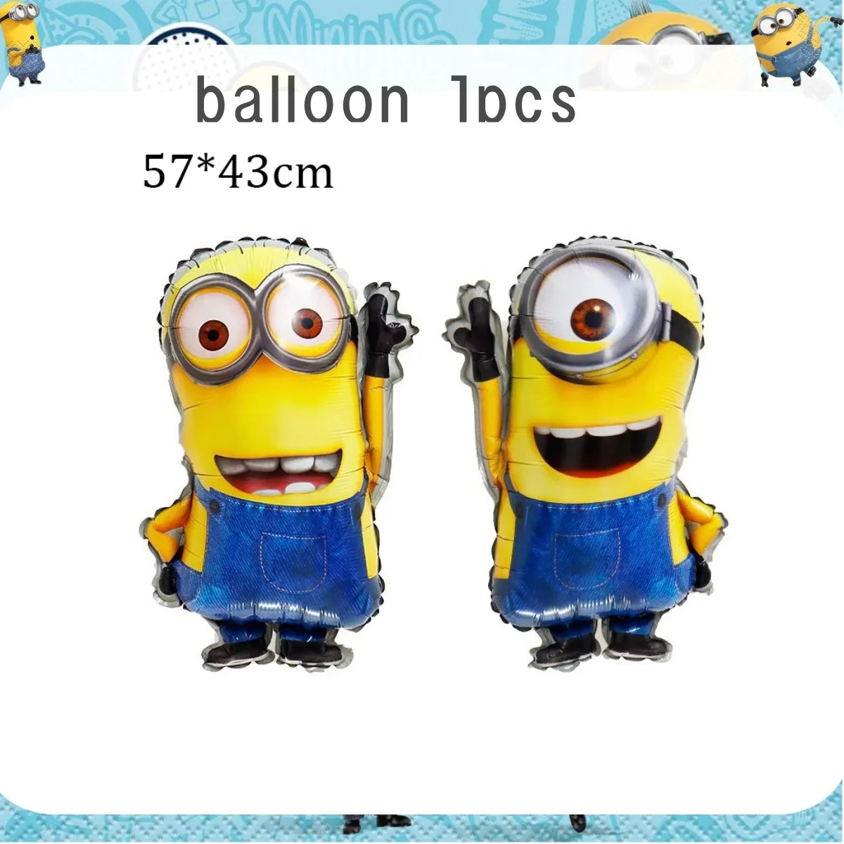 Big Eye Yellow Man Birthday Party Supplies - Disposable Tableware Tablecloth Plates Cups Balloons - ZOOMNSTORE