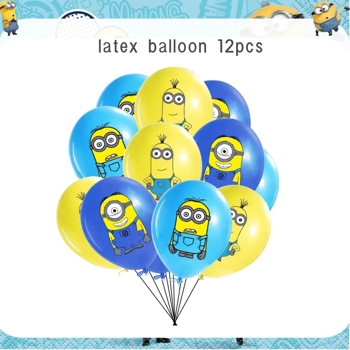 Big Eye Yellow Man Birthday Party Supplies - Disposable Tableware Tablecloth Plates Cups Balloons - ZOOMNSTORE