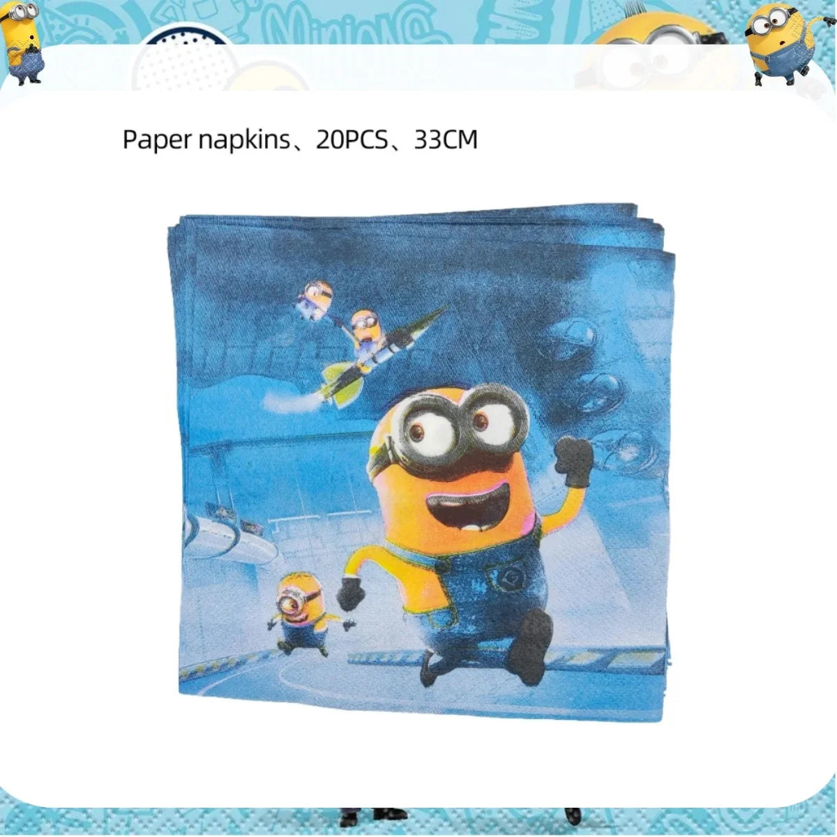 Big Eye Yellow Man Birthday Party Supplies - Disposable Tableware Tablecloth Plates Cups Balloons - ZOOMNSTORE