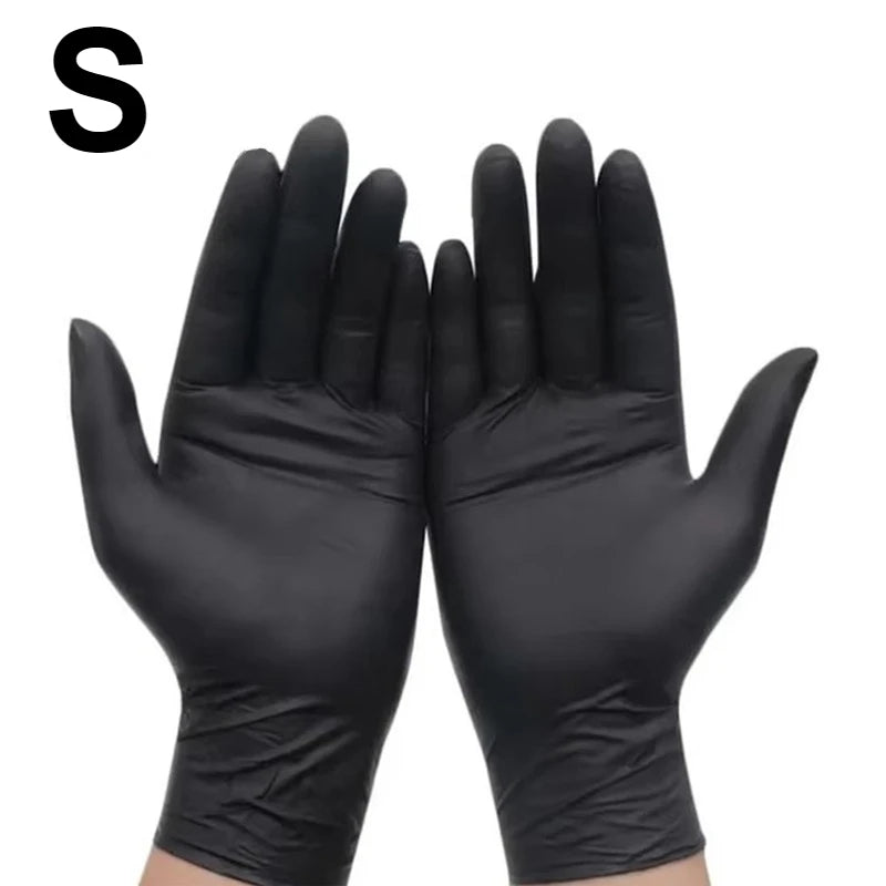 Black Nitrile Gloves - Disposable Hairdressing & Tattoo Gloves, 30/60/100PCS - ZOOMNSTORE