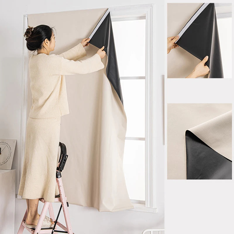 Blackout Curtain - Self-Adhesive Insulation Sunshade for Bedroom Balcony Privacy - ZOOMNSTORE