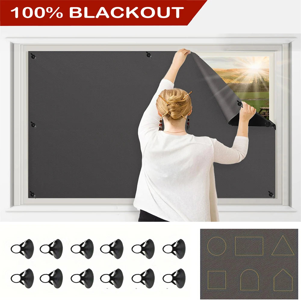 Blackout Window Curtain - UV Blocking Portable Sunshade with Suction Cups - ZOOMNSTORE