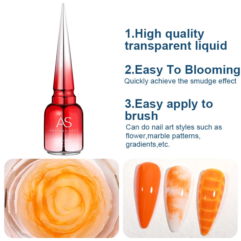 Blooming Gel Polish - 15ml UV LED Soak Off Nail Art Varnish for Marble Effect - ZOOMNSTORE