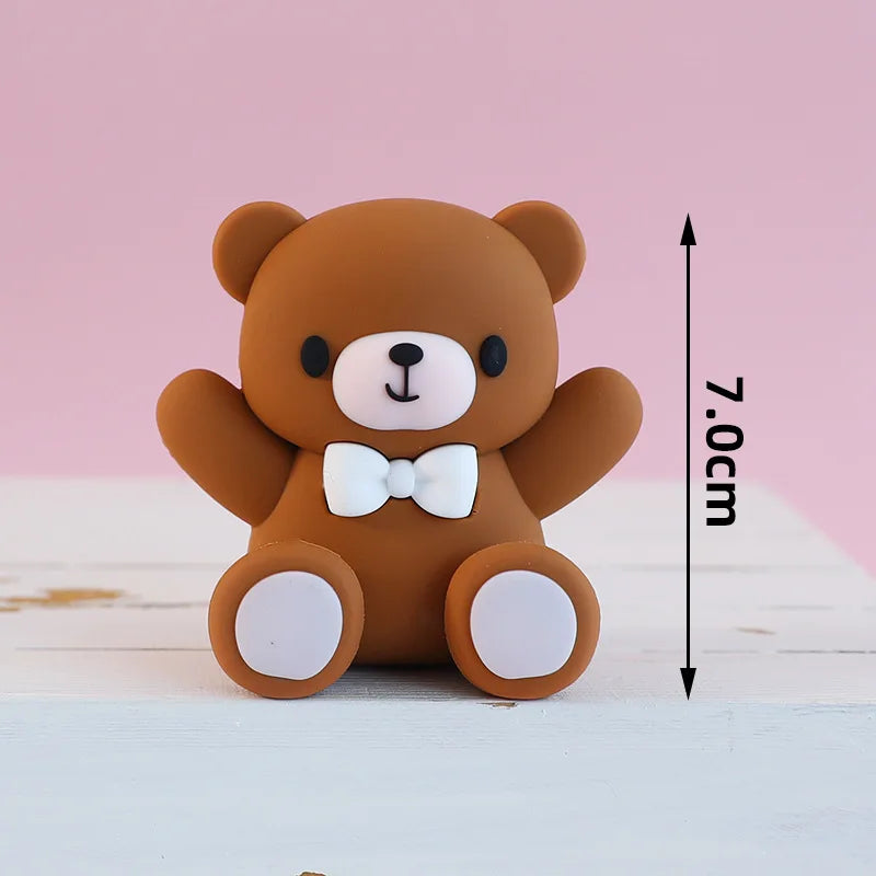 Blue Brown Bear Party Set - Disposable Plates Napkins Cups for Baby Shower or Birthday - ZOOMNSTORE