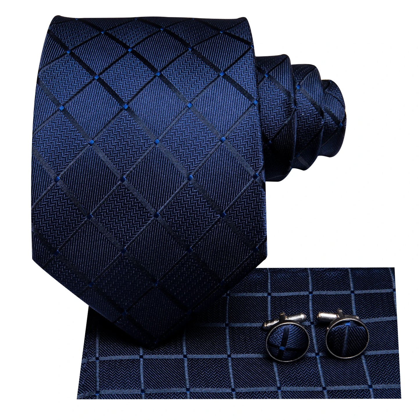 Blue Silk Mens Tie - Formal 100 Silk NeckTie for Weddings and Business - ZOOMNSTORE